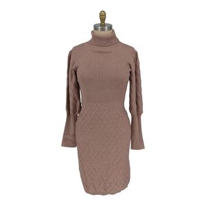 30119 Venus Turtleneck Knit Sweater Dress Dusty Pink size XLarge preppy winter